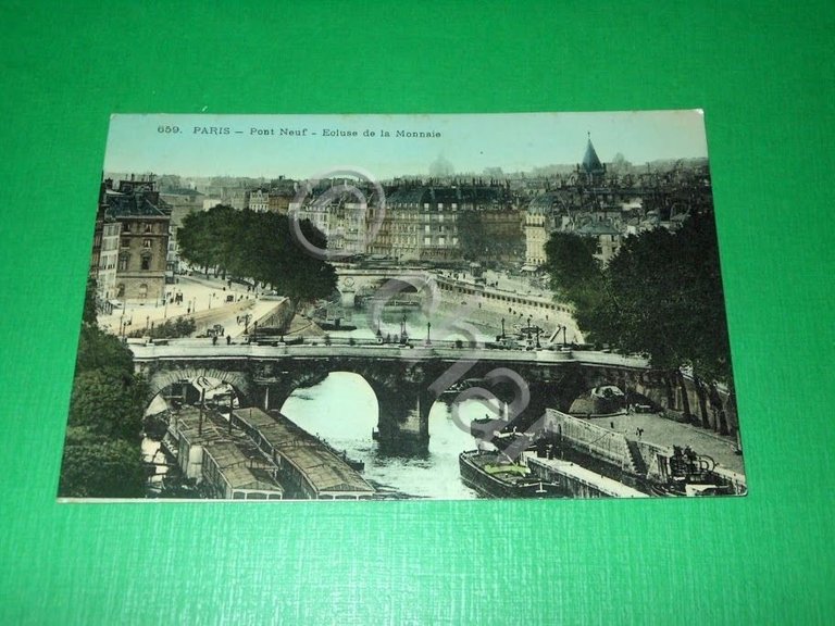 Cartolina Paris - Pont Neuf - Ecluse de la Monnaise …