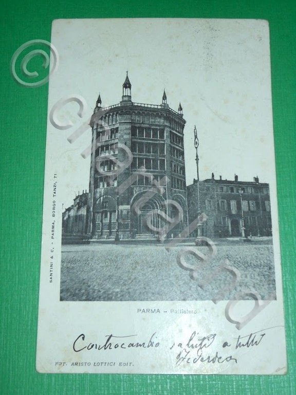 Cartolina Parma - Battistero 1903