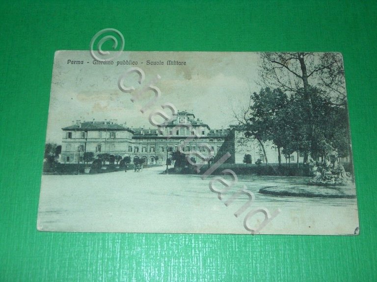 Cartolina Parma - Giardino Pubblico - Scuola Militare 1916