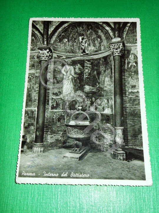 Cartolina Parma - Interno del Battistero 1951