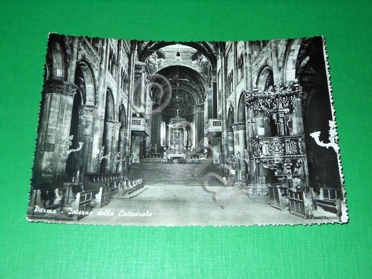 Cartolina Parma - Interno della Cattedrale 1952