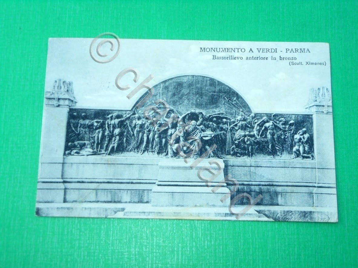 Cartolina Parma - Monumento a Verdi - Bassorilievo anteriore in …