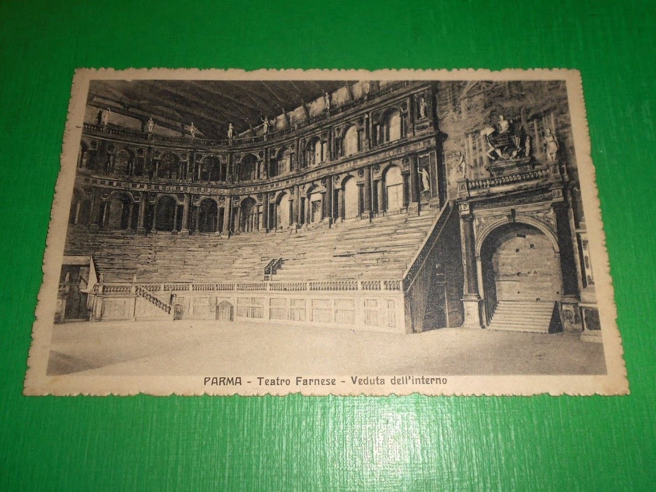 Cartolina Parma - Teatro Farnese - Veduta dell' interno 1923.