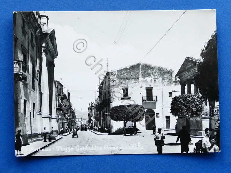 Cartolina Partinico - Piazza Garibaldi e Corso dei Mille - …
