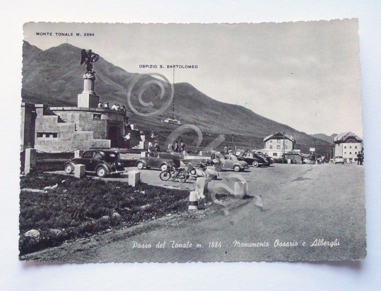 Cartolina Passo del Tonale - Monumento Ossario - 1960