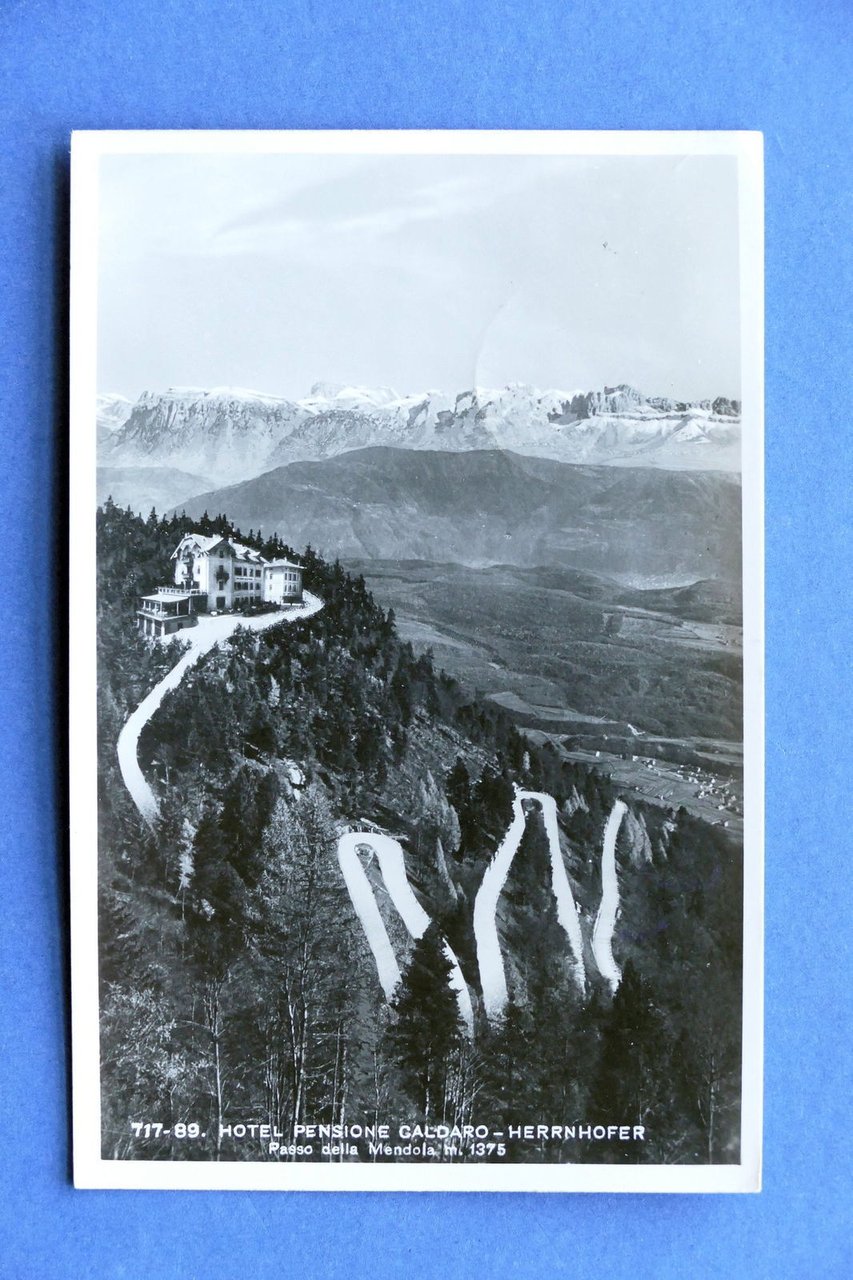Cartolina Passo della Mendola - Hotel Pensione Caldaro - 1934.