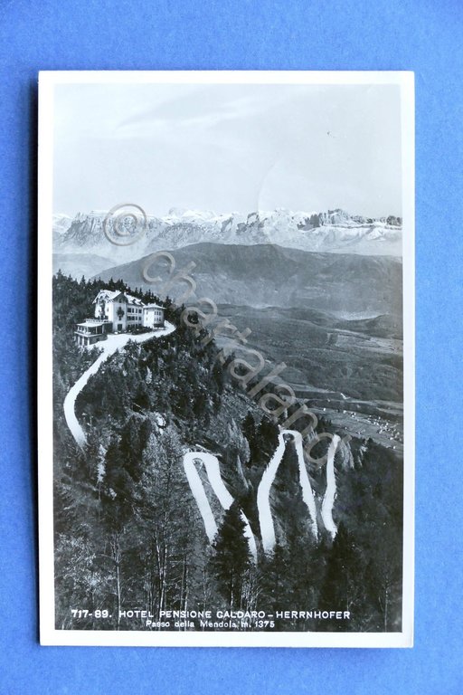 Cartolina Passo della Mendola - Hotel Pensione Caldaro - 1934.
