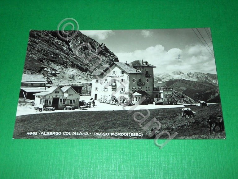 Cartolina Passo Pordoi - Albergo Col di Lana 1950 ca | Immagine Gallery 2