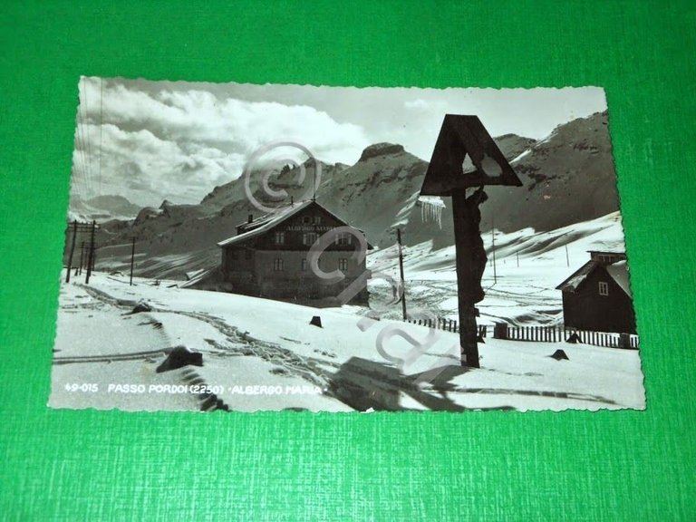 Cartolina Passo Pordoi - Albergo Maria 1940 ca.