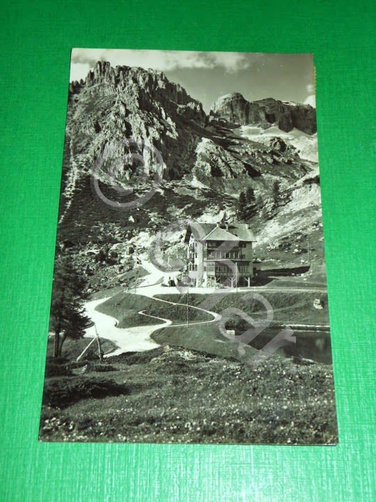 Cartolina Passo Pordoi - Albergo Pordoi 1954.