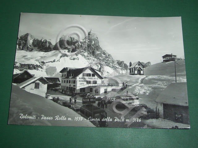 Cartolina Passo Rolle - Albergo Passo Rolle 1963