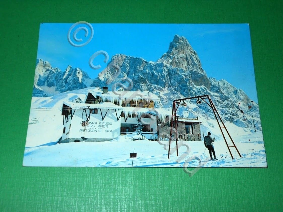 Cartolina Passo Rolle - Capanna Rifugio Sass Maor 1969 ca.