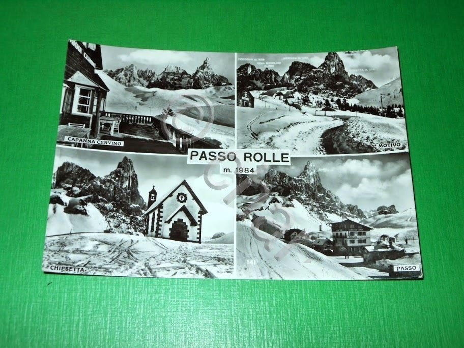 Cartolina Passo Rolle - Vedute diverse 1961.