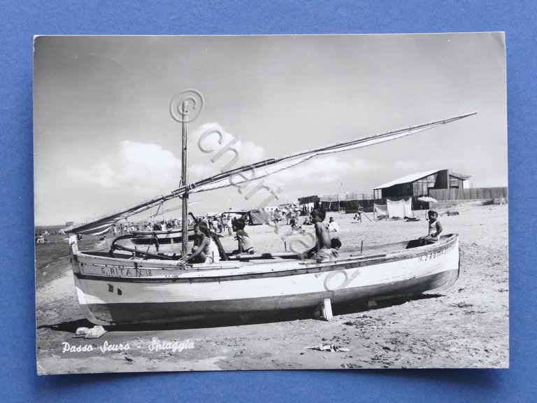 Cartolina Passo Scuro - Spiaggia - 1962