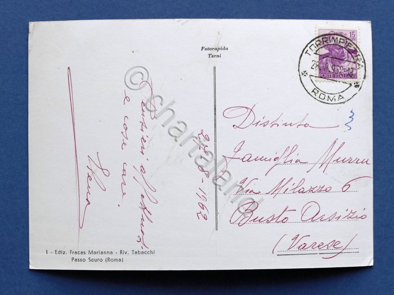 Cartolina Passo Scuro - Spiaggia - 1962