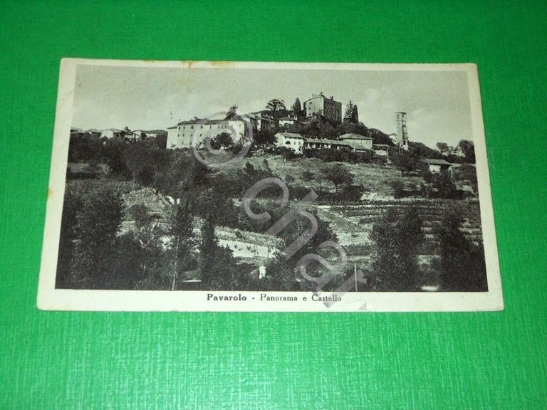 Cartolina Pavarolo - Panorama e Castello 1947