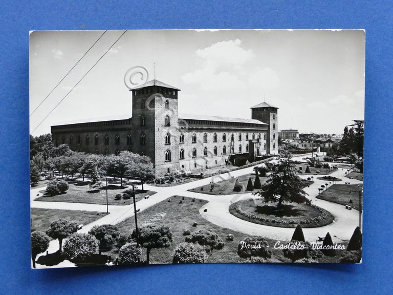 Cartolina Pavia - Castello Visconteo - 1954