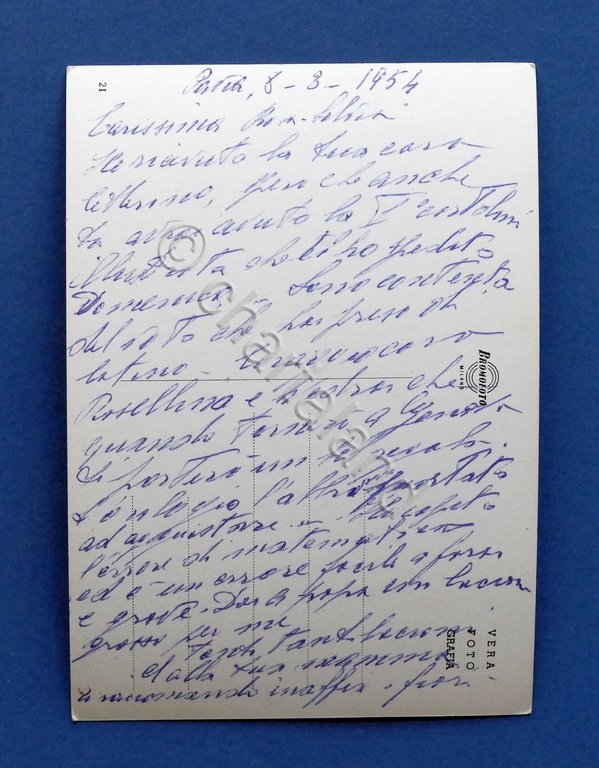 Cartolina Pavia - Castello Visconteo - 1954