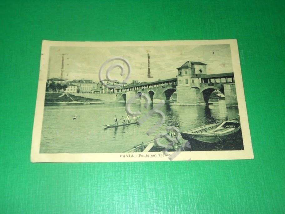 Cartolina Pavia - Ponte sul Ticino 1941.