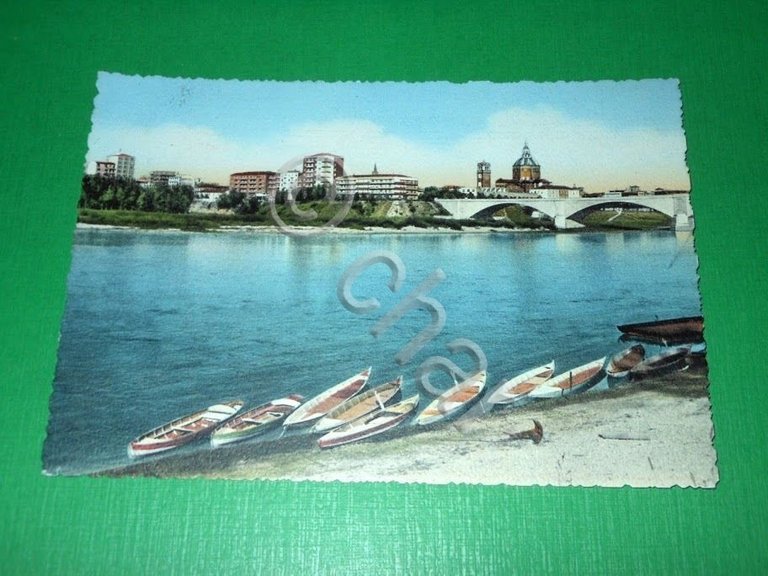 Cartolina Pavia - Veduta parziale dal Ticino 1950 ca