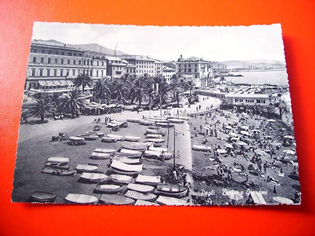 Cartolina Pegli - Bagni e Giardini 1962.