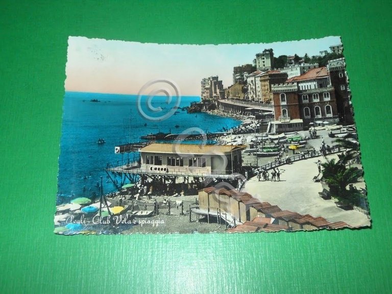 Cartolina Pegli - Club Vela e spiaggia 1964
