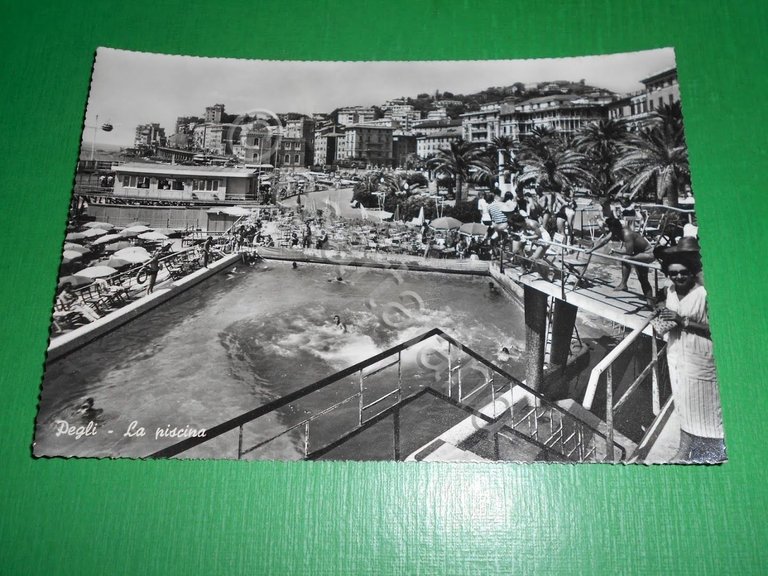 Cartolina Pegli - La piscina 1950 ca
