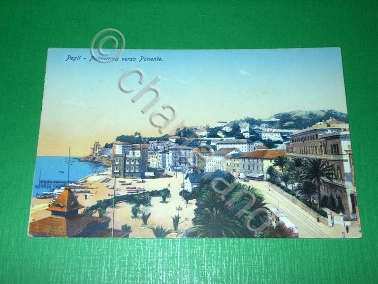 Cartolina Pegli - Panorama verso Ponente 1920 ca