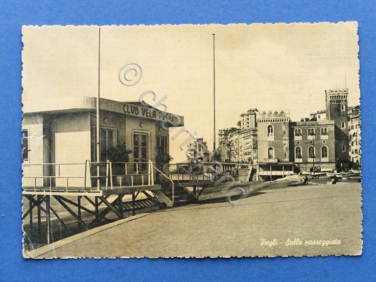 Cartolina Pegli - sulla passeggiata - 1950 ca..