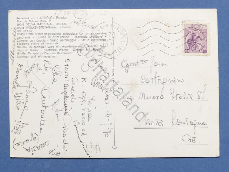 Cartolina Pensione Il Capriolo - Plan da Thiesa - Selva …