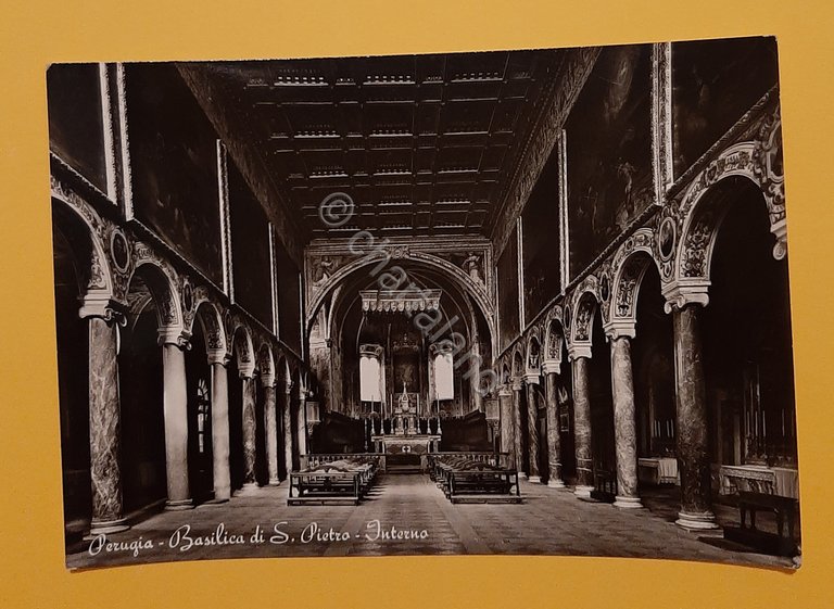 Cartolina Perugia - Basilica di S. Pietro - Interno - …