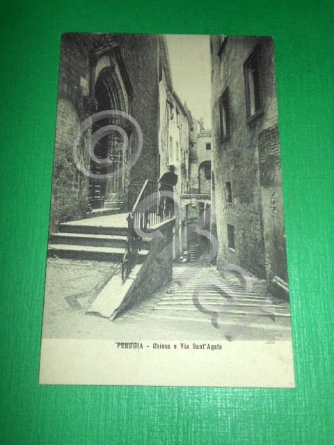 Cartolina Perugia - Chiesa e Via Sant'Agata 1910 ca | Immagine Gallery 2