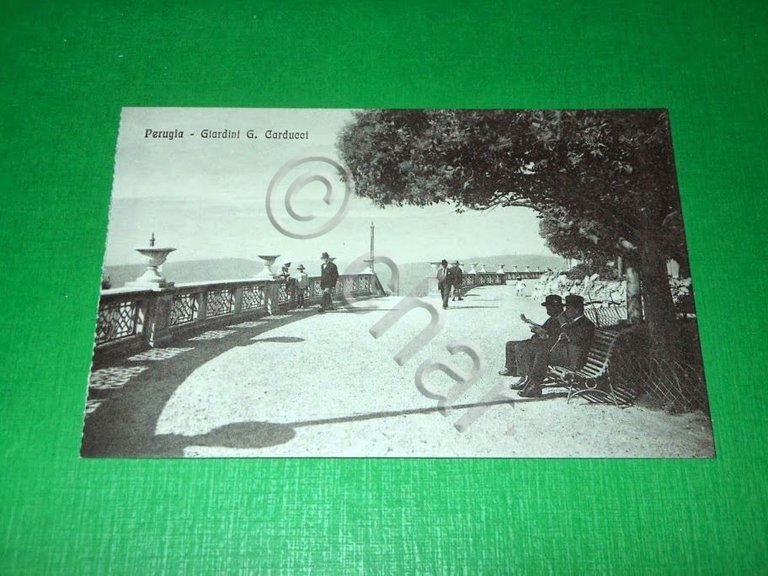 Cartolina Perugia - Giardini G. Carducci 1910 ca