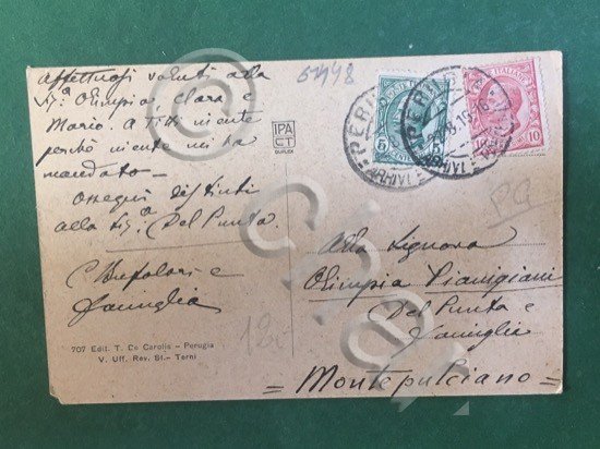 Cartolina Perugia - Panorama Dalla Via Novara - 1916