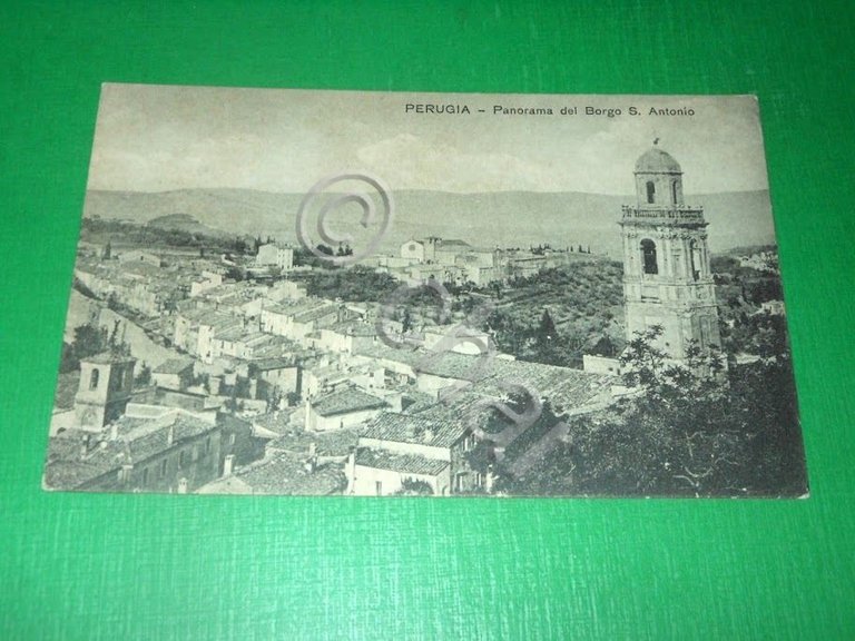 Cartolina Perugia - Panorama del Borgo S. Antonio 1917
