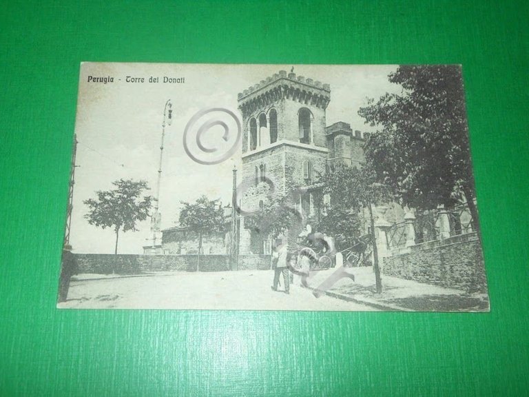 Cartolina Perugia - Torre dei Donati 1916.