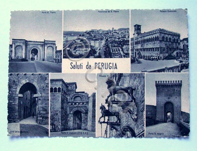 Cartolina Perugia - Vedute 1955.