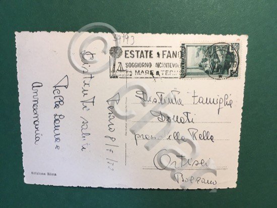 Cartolina Pesaro - Piazza E Palazzo Del Governo - 1952