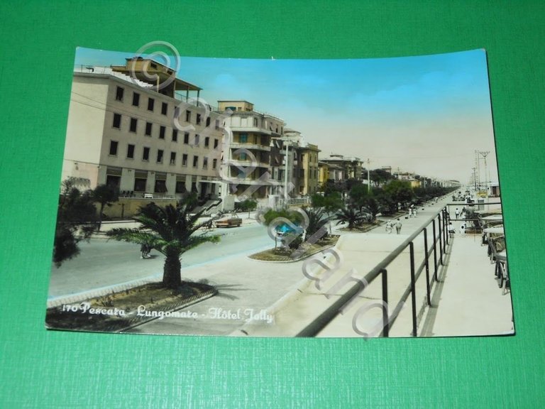 Cartolina Pescara - Lungomare - Hotel Jolly 1956
