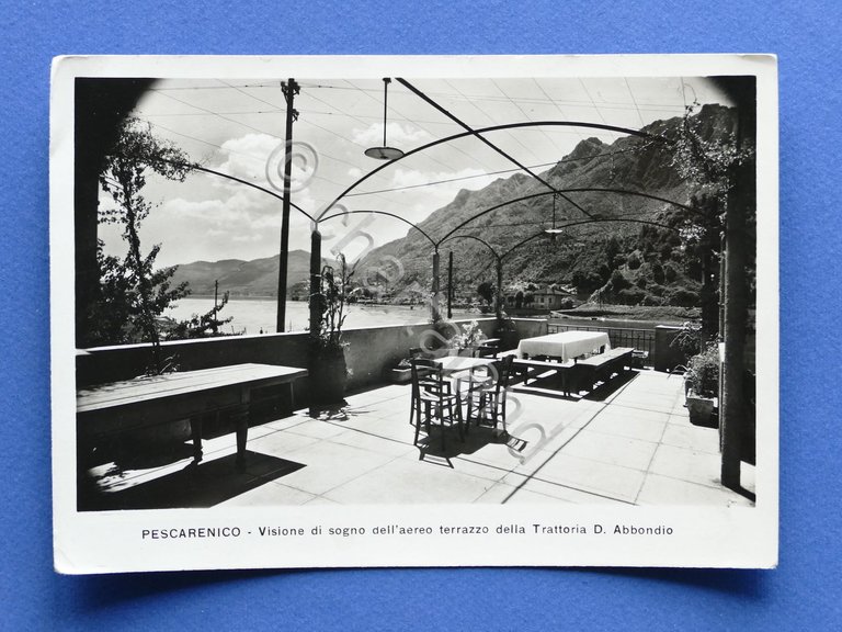 Cartolina Pescarenico - Visione dall'aereo terrazzo della Trattoria Don Abbondio