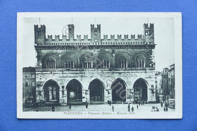 Cartolina Piacenza - Palazzo Gotico - 1935.