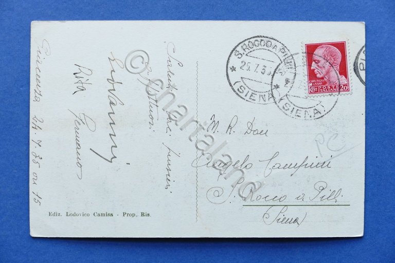 Cartolina Piacenza - Palazzo Gotico - 1935.