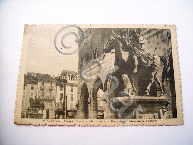 Cartolina Piacenza Piazza Cavalli e Mon. a Ranuzio 1914