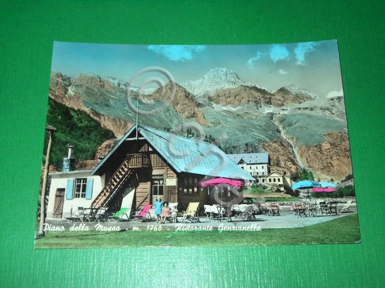 Cartolina Pian della Mussa - Ristorante Genzianella 1960 ca.