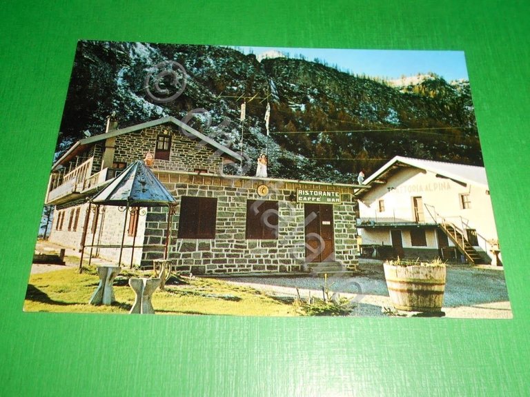 Cartolina Pian della Mussa - Trattoria Alpina 1970 ca