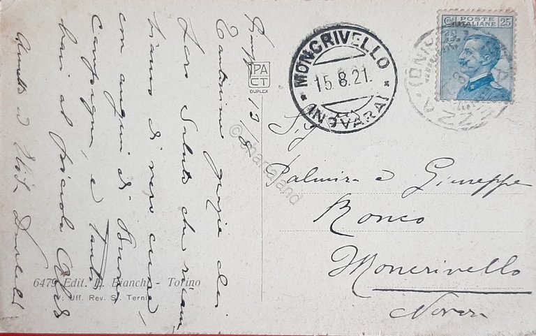 Cartolina Pianezza - Il Molino della Barca - 1921