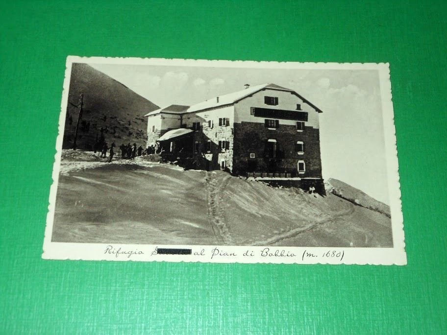 Cartolina Piani di Bobbio - Rifugio Vittorio Ratti 1941.