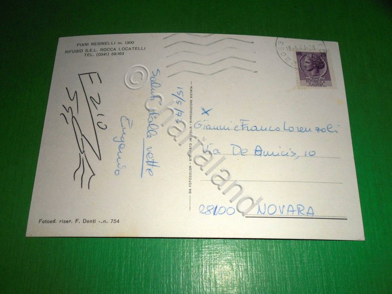 Cartolina Piani Resinelli - Rifugio S.E.L. Rocca Locatelli 1973