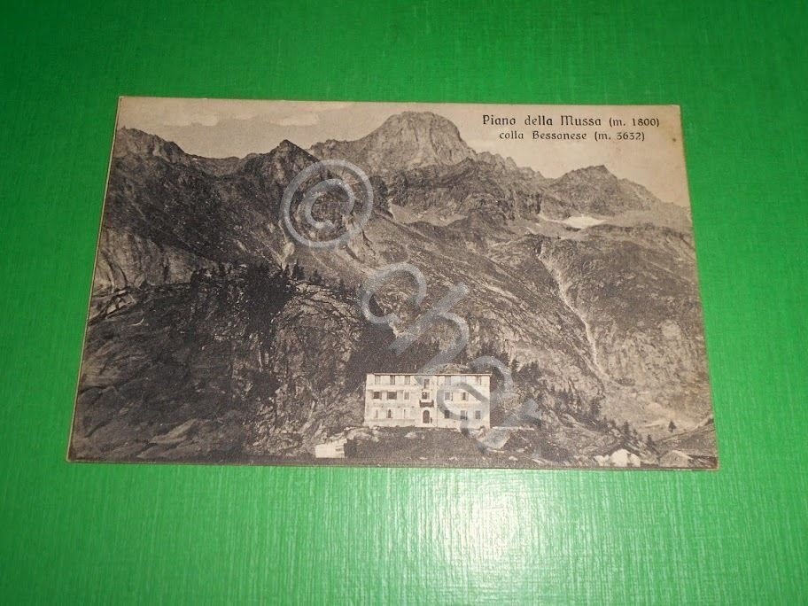 Cartolina Piano della Mussa colla Bessanese - Veduta 1920 ca.