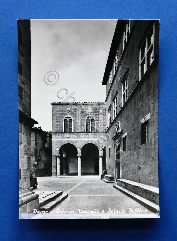 Cartolina Pienza - Palazzo Vescovile e Palazzo Pubblico - 1960 …